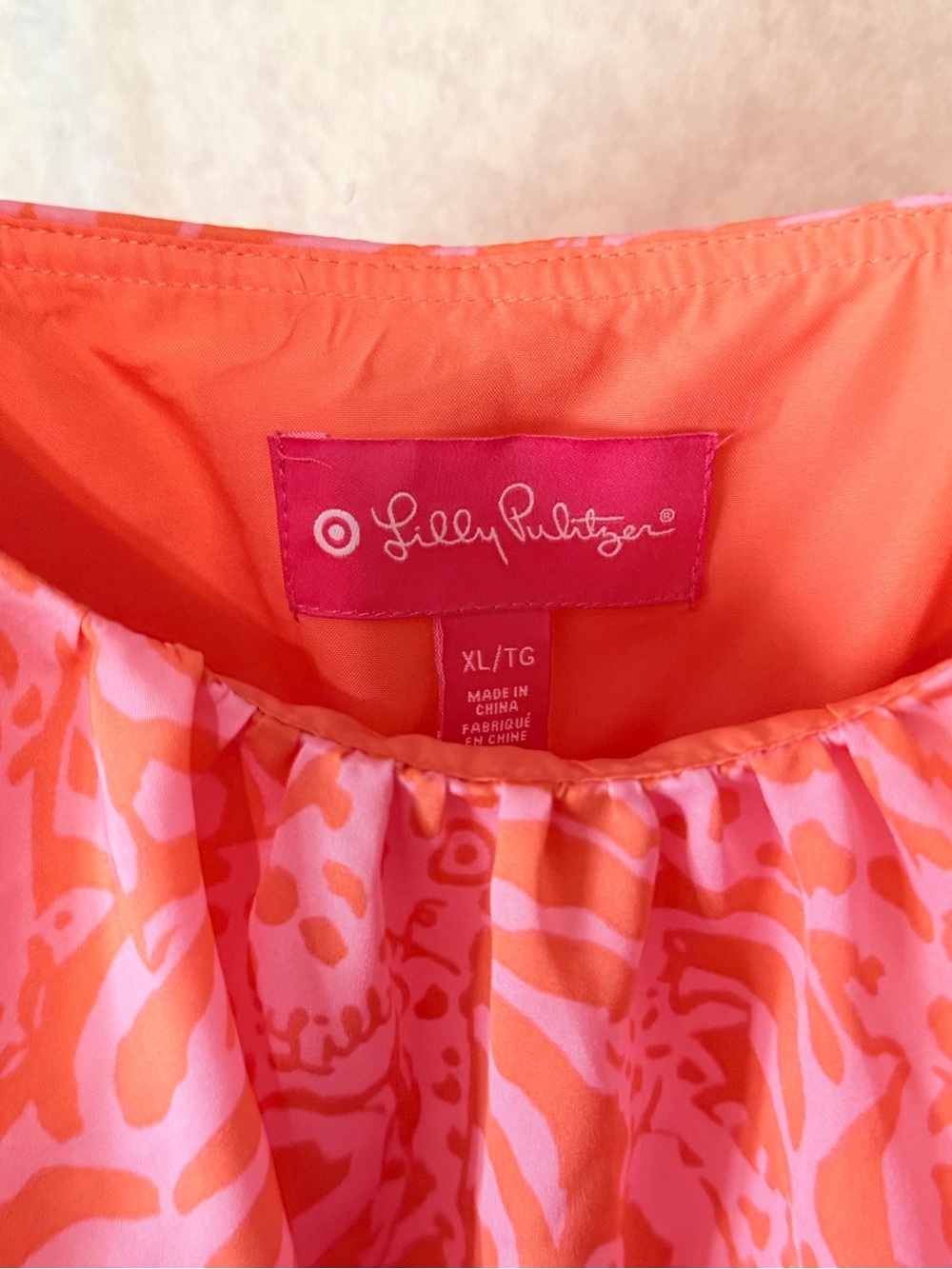 Lilly Pulitzer for Target Coral Pink Ruffle Sundress XL Tropical Resort Dress - Picture 3 of 5